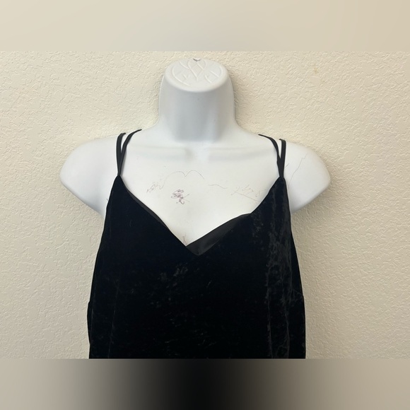 Splendid Dress Womens Black Sz M Spaghetti Strap Strappy Velour Velvet​ - Picture 3 of 9